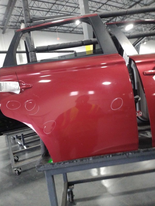 2015 Mitsubishi Outlander Rear Right Door Red OEM Used, Little Dings