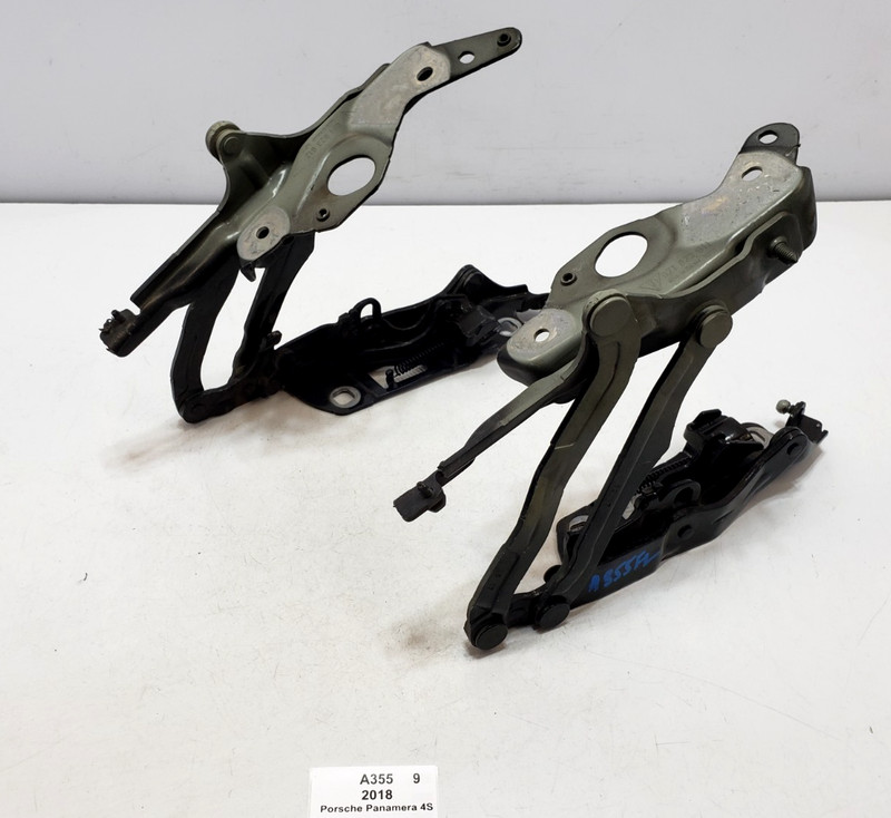 ✅ 17-23 OEM Porsche Panamera 4S 971 Front Left Right Hood Hinge Bracket Black