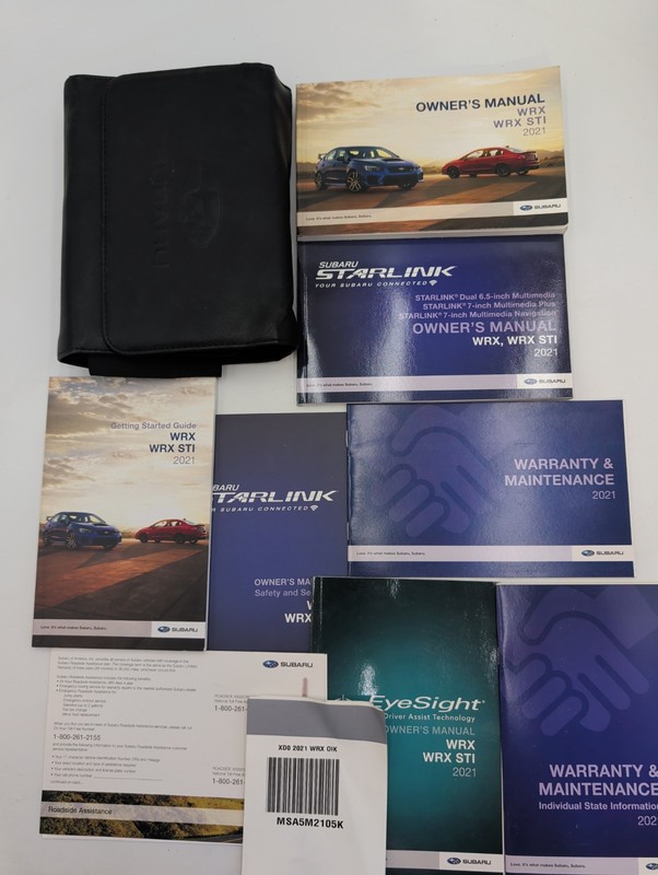 2021 Subaru WRX WRX STI Owners Manual Set With Stralink Navigation & Case
