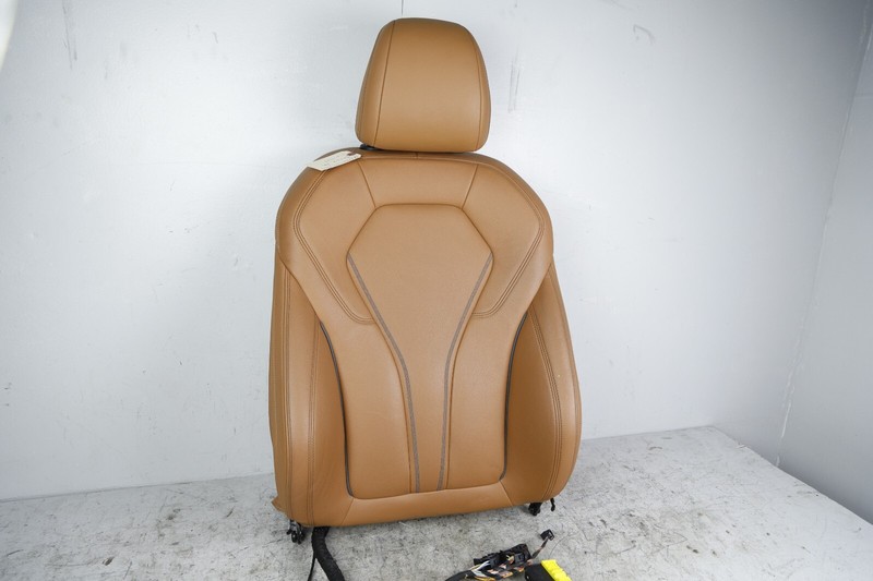 17-20 BMW 5 SERIES G30 FRONT RIGHT SIDE SEAT UPPER CUSHION HEADREST COGNAC 36K