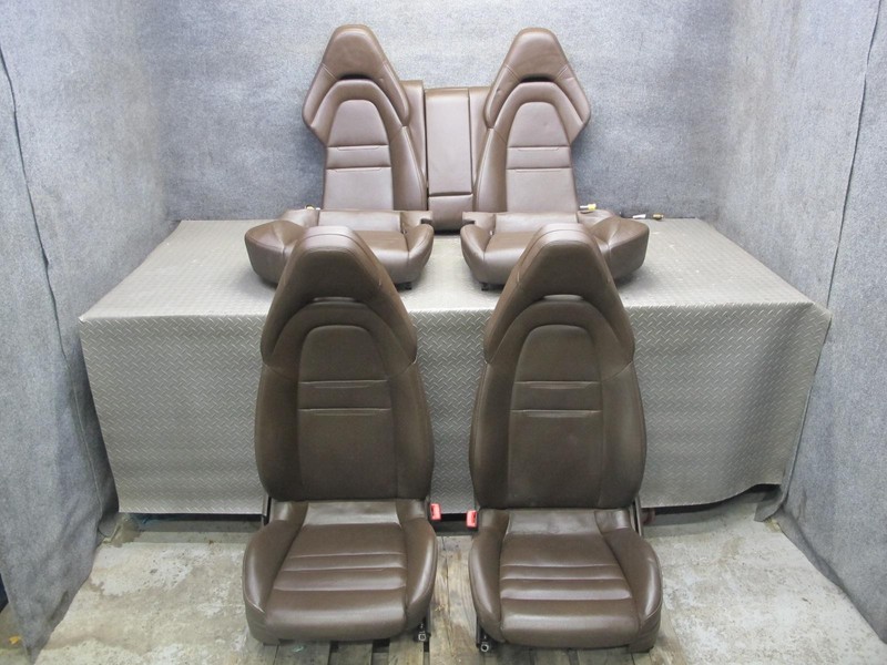 17-23 PORSCHE PANAMERA 971 FRONT & REAR LEATHER COMFORT SEAT SET SADDLE BROWN
