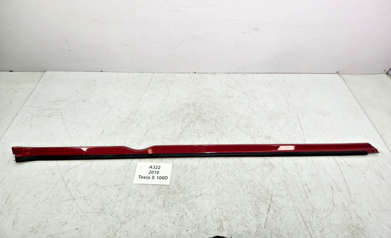 ✅ 2012-2020 OEM Tesla Model S Left Rocker Panel Moulding Scuff Plate Red PPMR*