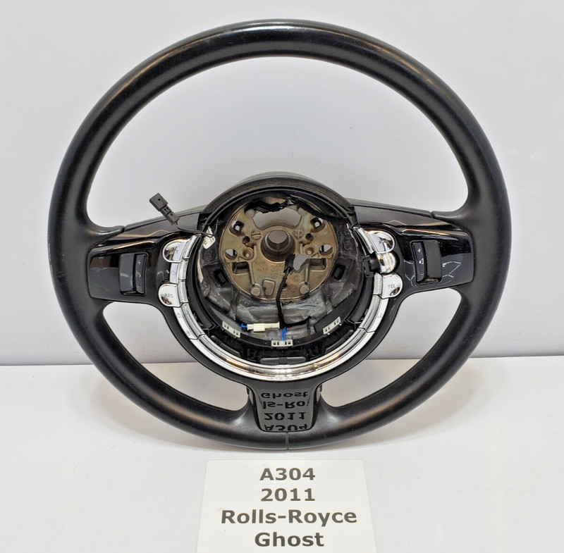 ✅ 2010-2014 OEM Rolls Royce Ghost RR4 Steering Wheel Extended Leather Black