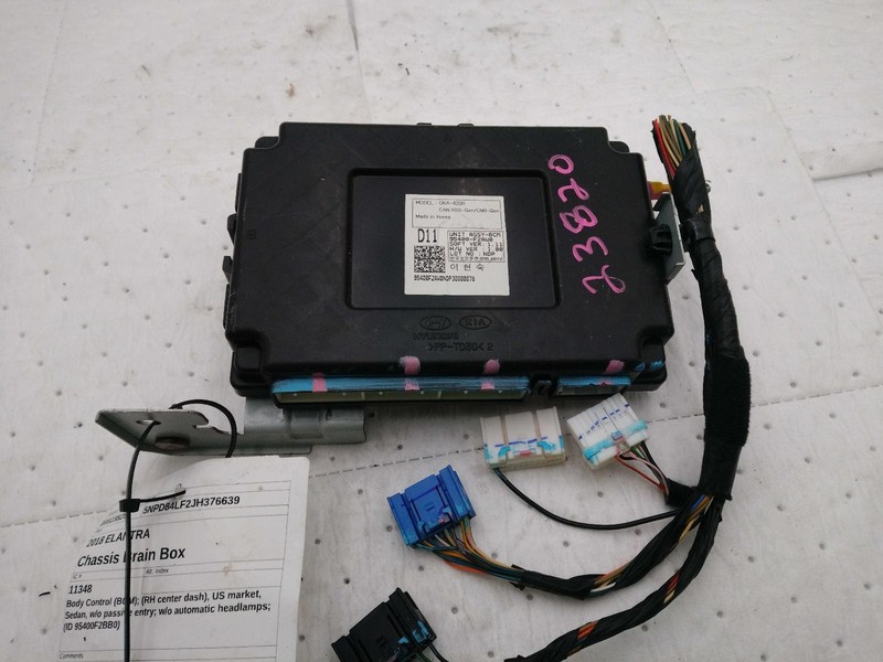 2018 Hyundai Elantra Body Control Module OEM 95400F2AW0 65K Miles Grey
