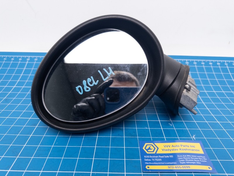 07-15 Mini Cooper R56-R59 LEFT DRIVER SIDE REAR VIEW DOOR POWER MIRROR Black OEM