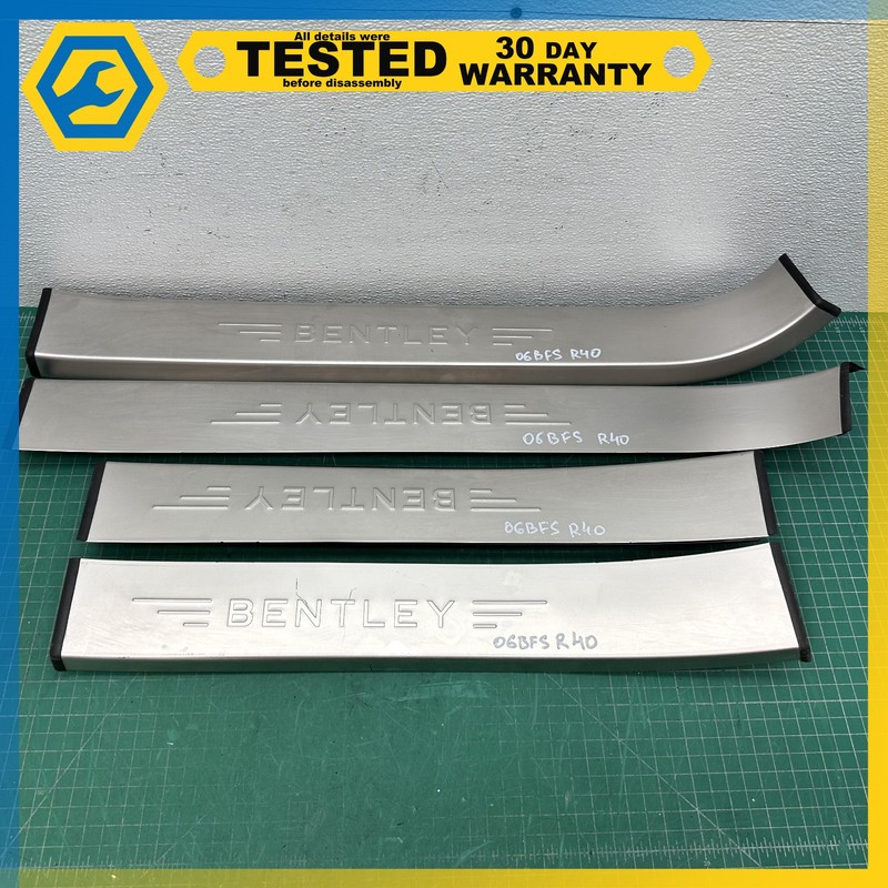 06-12 BENTLEY Flying Spur DOOR SILL PANEL SCUFF PLATE STEP COVER TRIM SET OEM