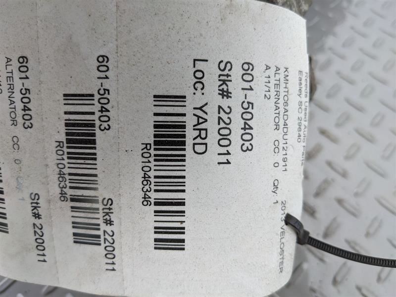 Alternator Naturally Aspirated Fits 12-17 VELOSTER 1046346