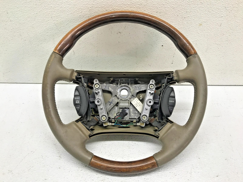 97-03 Jaguar X100 XKR XJ8 Steering Wheel w/ Switches Beige HJB-9181DB-AEK OEM