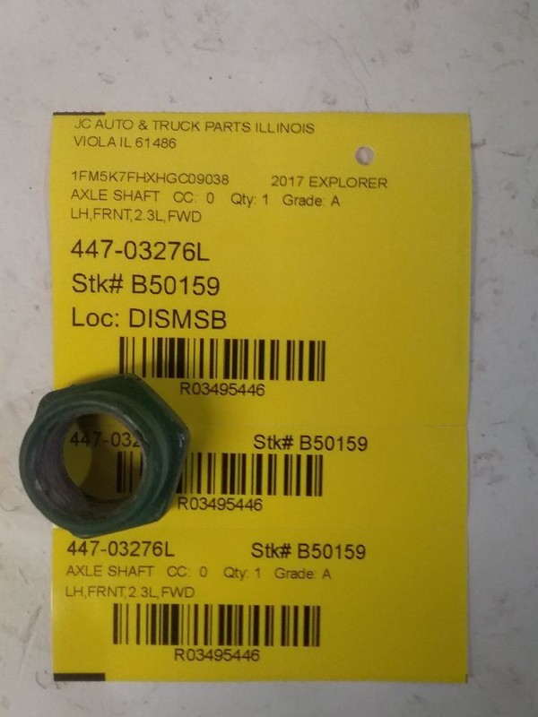 Driver Axle Shaft Front Axle 2.3L AWD Fits 15-19 EXPLORER 3495446
