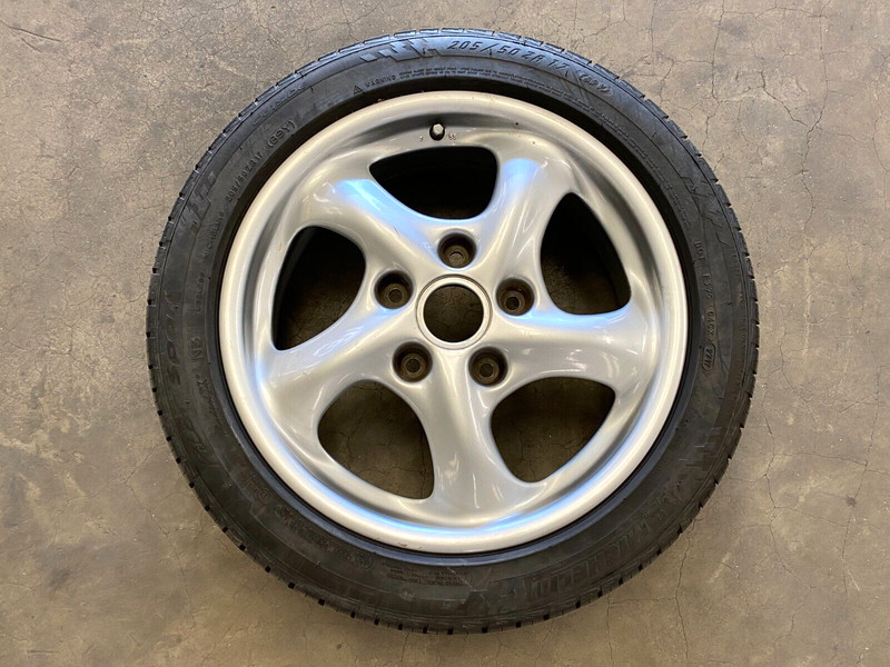 ⭐1999-2001 PORSCHE 911 / BOXSTER 5 SPOKE WHEEL RIM W/MICHELIN TIRE 205/50/17 OEM