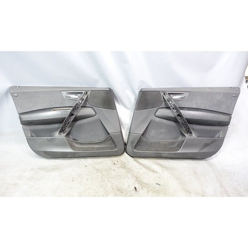 2006 BMW E83 X3 SAV Front Int Door Panel Trim Skin Pair Black Leather OEM