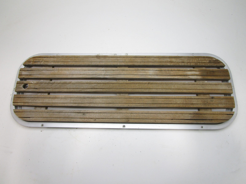 1988 Sea Sprite Floor Deck Ski Hatch Cover Teak Aluminum Frame 37 3/8" x 13 3/8"