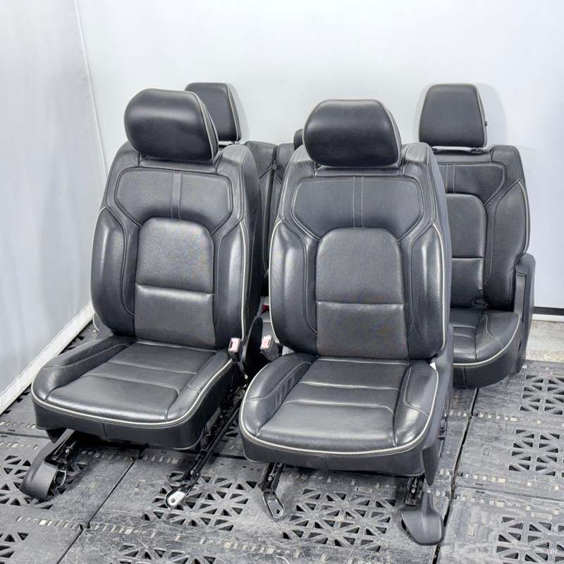 ✅ 19-25 RAM 1500 5th Limited CREW CAB OEM 4 LEATHER SEAT SET Black HEATED VENT.
