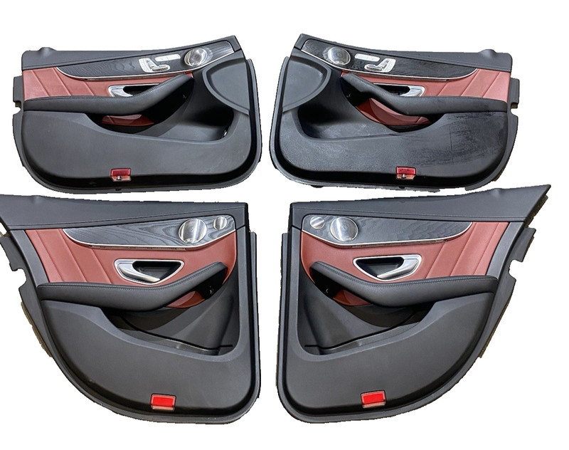 2015-2020 Mercedes W205 C450 AMG RED Leather Door Panel SETFront & Rear