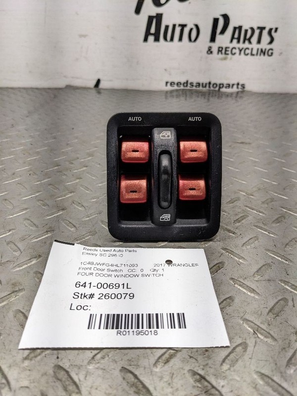 Driver Front Door Switch Driver's VIN W 6th Digit Fits 11-18 WRANGLER 1195018