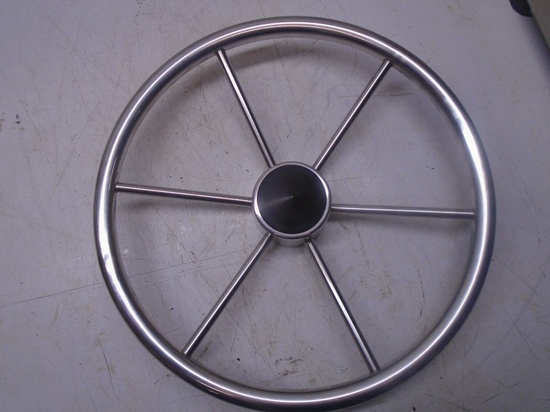 ZZ1 16" DIAM. Stainless steel STEERING WHEEL 6 SPOKES