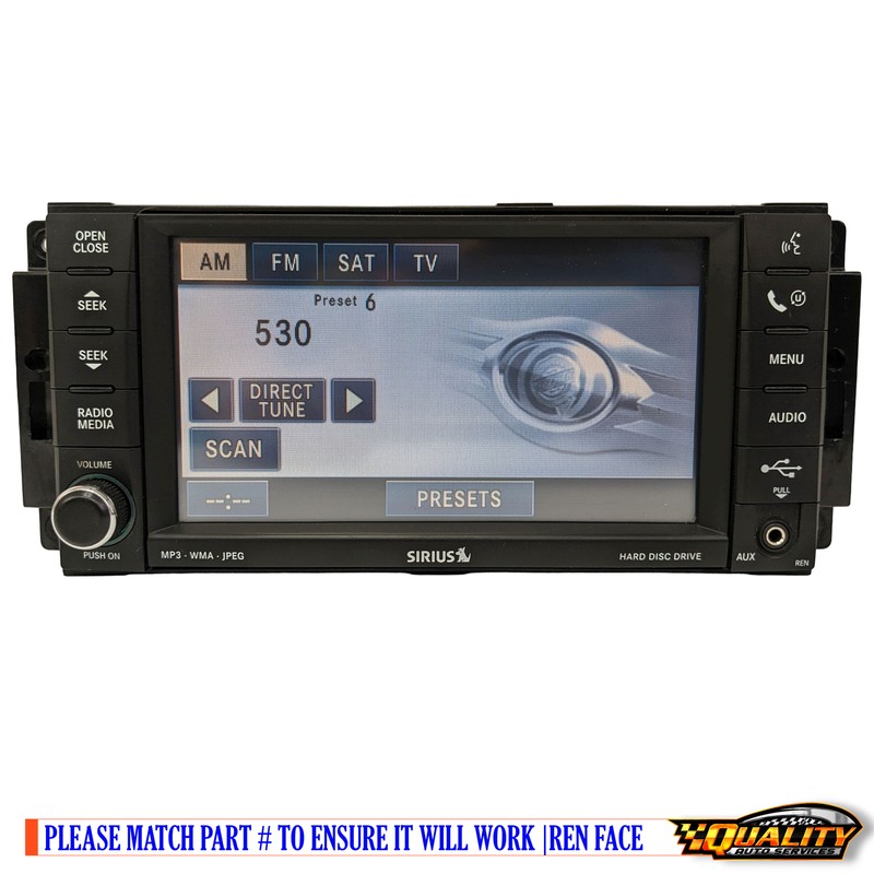07 08 09 2010 DODGE JEEP CHRYSLER MyGig Radio CD DVD MP3 Player REN High Speed