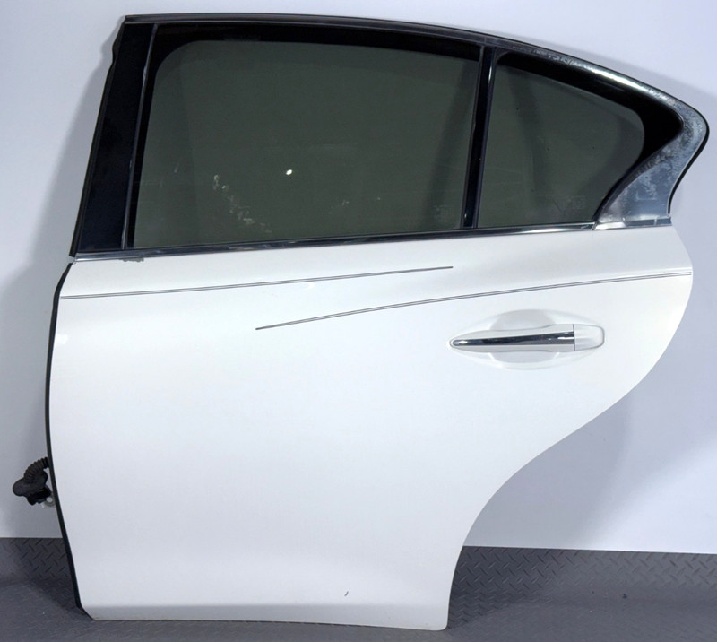 ✅ 14-20 INFINITI Q50 OEM COMPLETE DOOR w/ HINGES REAR LEFT White QAA Driver Side
