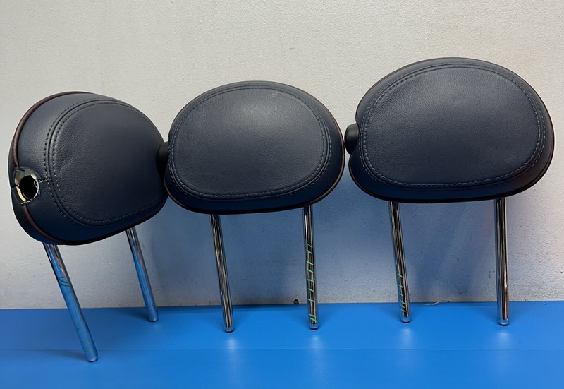2016 - 19 Mini Clubman Rear Headrests Blue Leather OEM Left Center Right