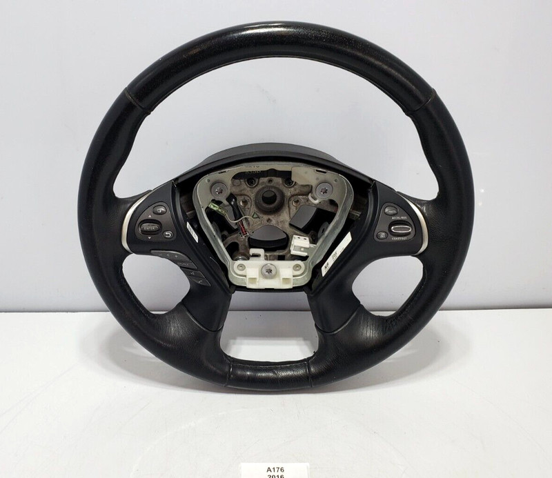 ✅ 2015 OEM Infiniti QX60 Steering Wheel Leather Black Assembly