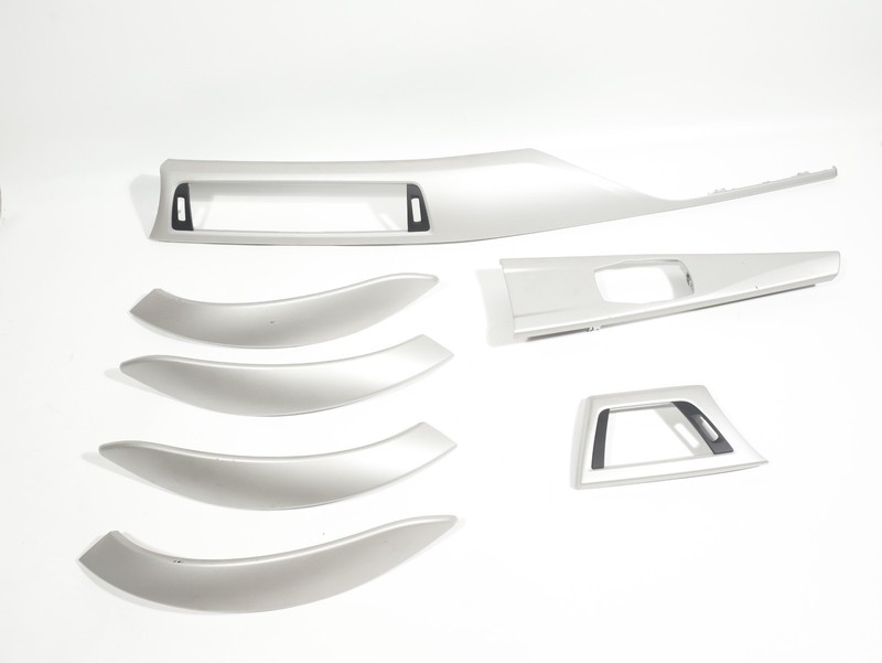 12-18 BMW 320i 328i F30 Interior Dash Door Satin Silver Trim Cover Set 7 OEM