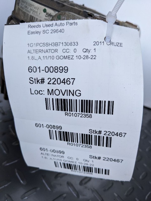 Alternator VIN P 4th Digit Limited Fits 11-16 CRUZE 1072358