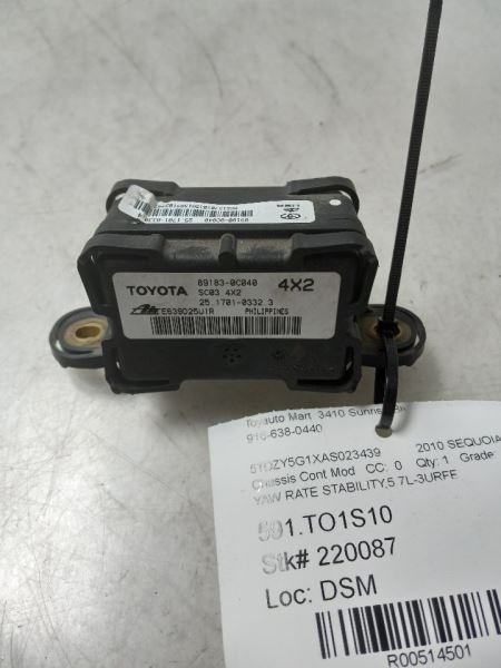 2010 TOYOTA SEQUOIA SR5 5.7L 2WD AT YAW RATE STABILITY CONTROL MODULE ECM