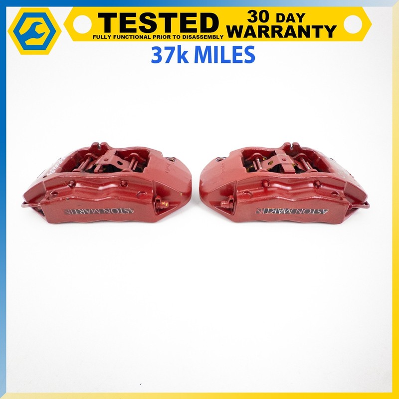 05-16 ASTON MARTIN DB9 VANTAGE REAR LEFT RIGHT PARKING BRAKE CALIPER RED SET OEM