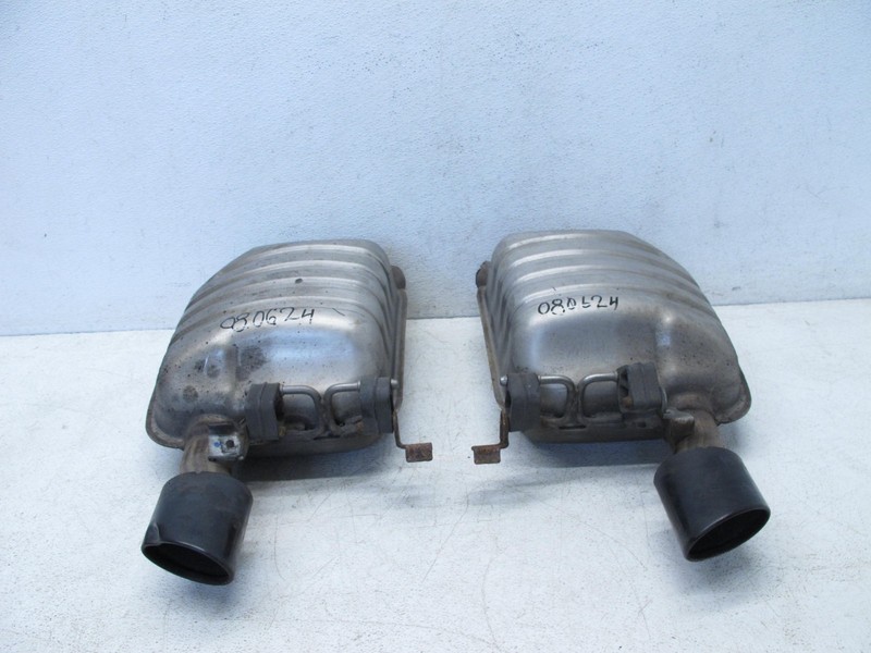 10 BMW E63 650i COUPE EXHAUST MUFFLER RESONATOR REAR LEFT RIGHT SET OEM 080624