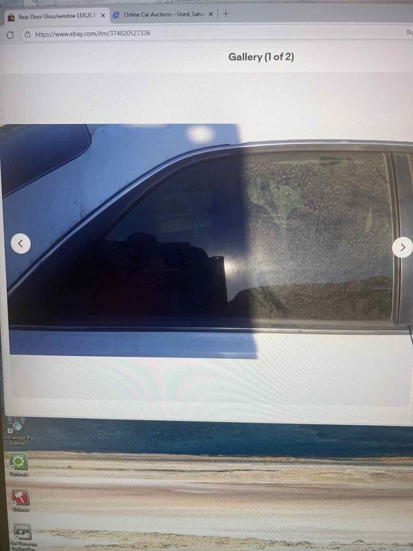 Rear Door Glass/window LEXUS ES300 Right 97 98 99 00 01