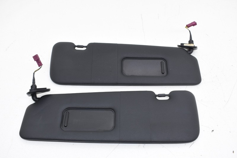 2008 BMW 328i E93 Front Left & Right Sun Visor Set Vinyl Black OEM KW81