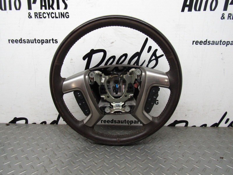 2007-2014 Escalade Tahoe Yukon Suburban Steering Wheel OE Brown Leather W/Wood