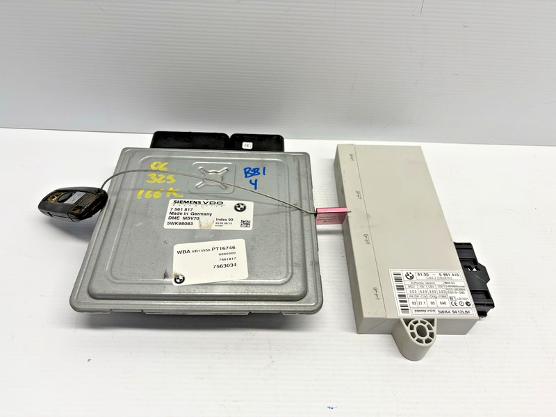 2006 BMW E60 525i MSV70 CAS2 DME CAS KEY SET 7 671 817 7561817 6 981 416 6981416