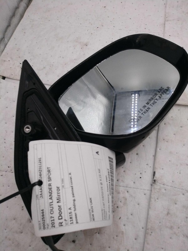 2017 Mitsubishi Outlander Sport Right Door Mirror Assembly Silver 718987