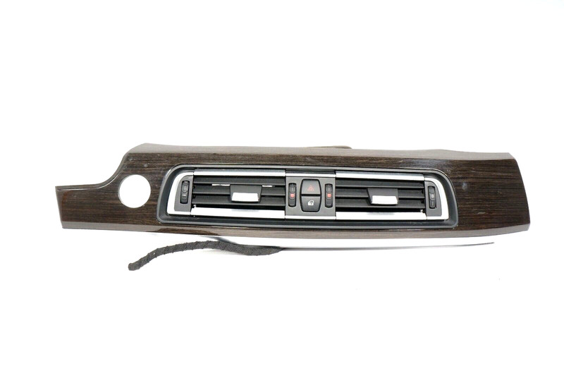 09 10 11 12 BMW 750I F01 CENTER DASHBOARD AIR VENT WITH WOOD TRIM BEZEL OEM