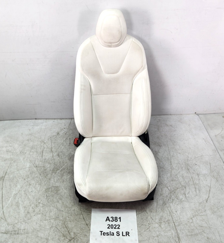 ✅ 21-24 OEM Tesla Model S Front Left Driver Side Seat Leather White 48k*