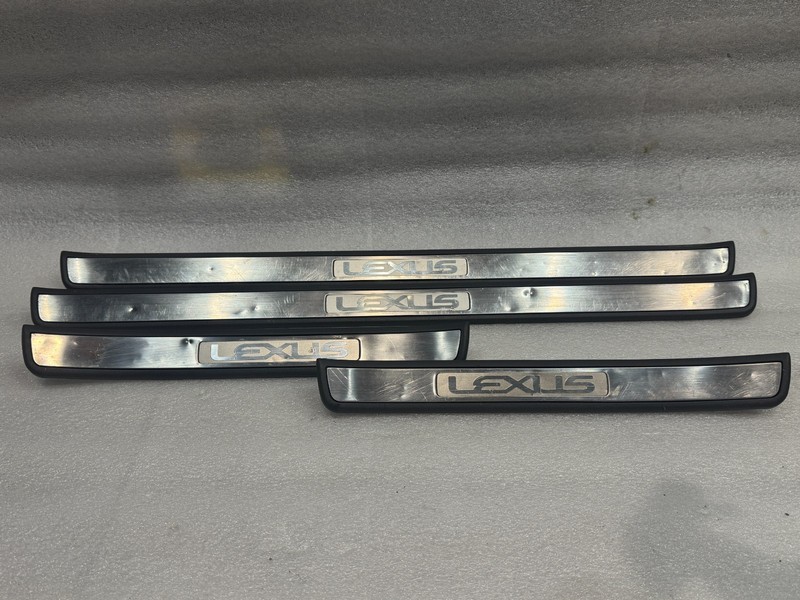 2003-2009 LEXUS GX470 FRONT & REAR DOOR INNER SCUFF SILL PLATE TRIM SET OEM