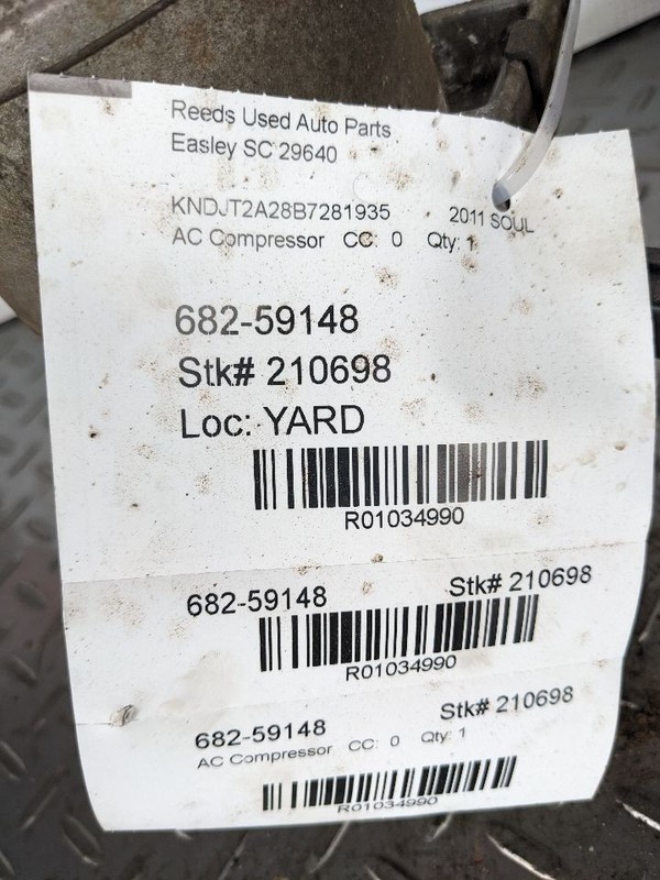 AC Compressor From 11/1/2011 Fits 11 SOUL 1034990