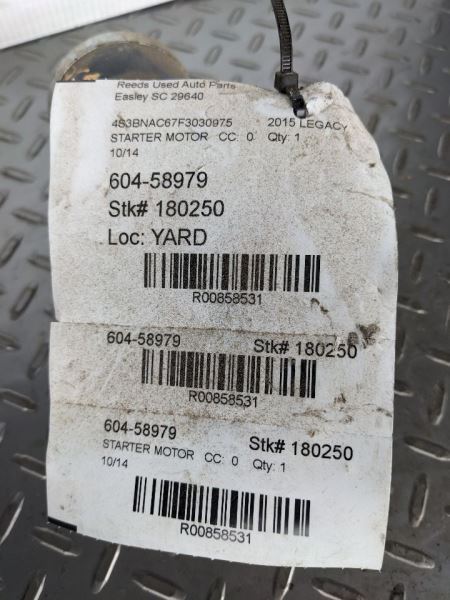 Starter Motor Fits 15-19 LEGACY 858531