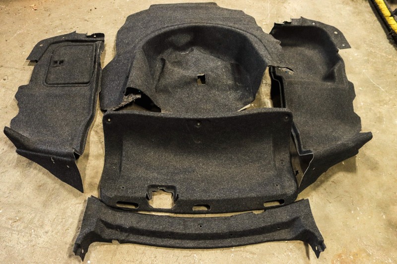 09–15 Cadillac CTS-V Sedan Trunk Carpet Liner Set Complete OEM Clean Gray