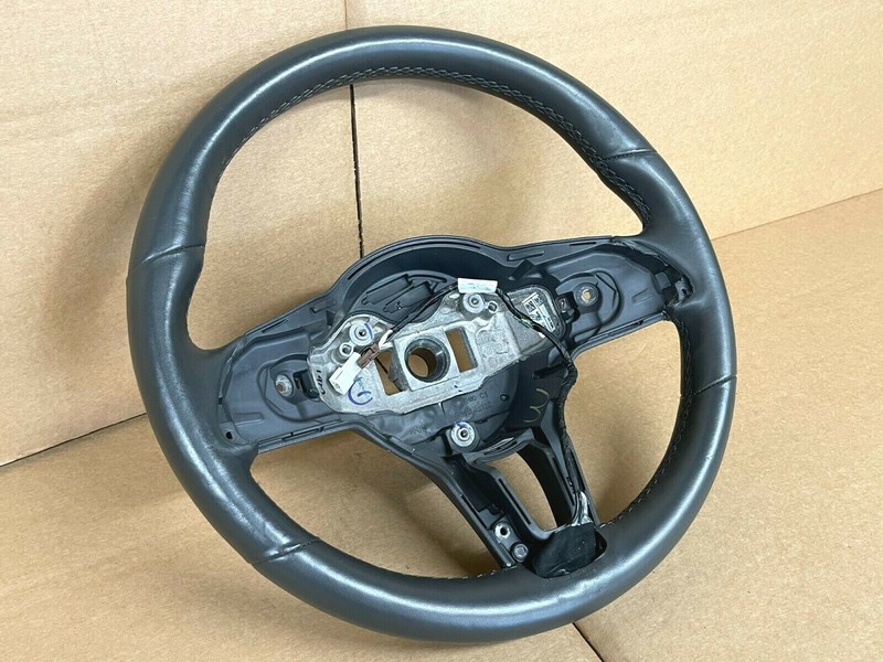 ⭐2015-2019 MERCEDES BENZ C & E & GLC CLASS GRAY LEATHER STEERING WHEEL BARE