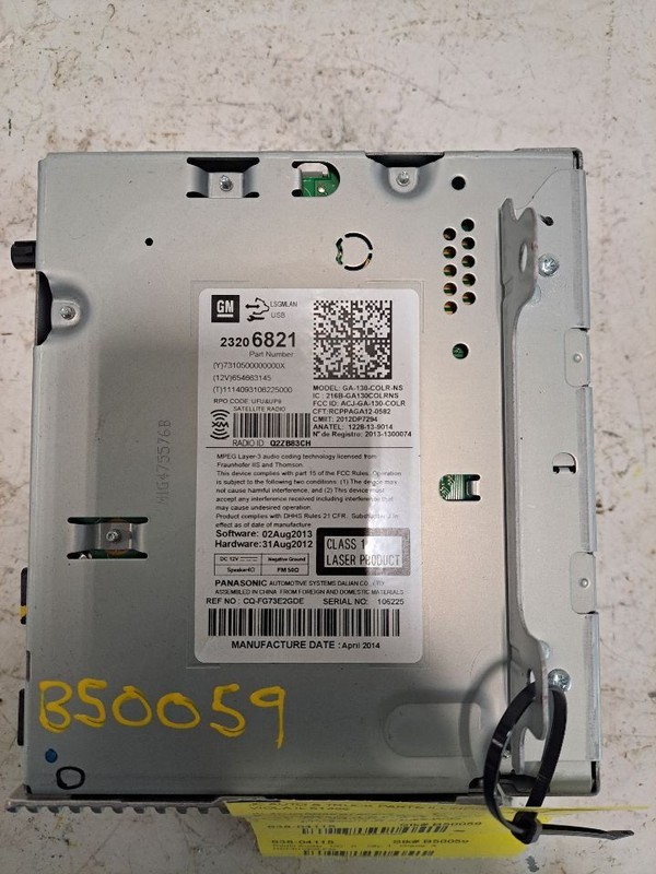 2013-2014 Buick Encore Radio Receiver AM FM MP3 USB Opt UFU