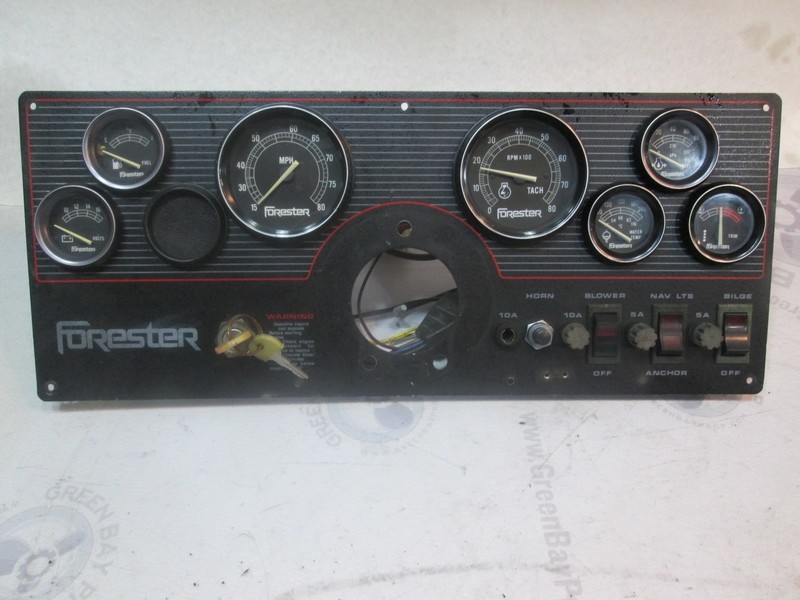 1986 Forester 171 Phantom Boat Dash Panel Gauges Instrument Cluster & Switches
