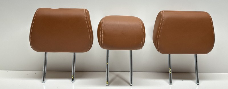 12 - 2014 RANGE ROVER EVOQUE REAR LEFT RIGHT CENTER SEAT HEADREST SET 3 BROWN OE