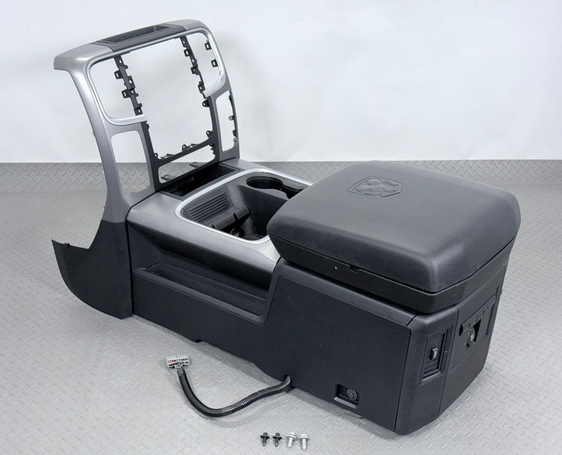 ✅ 13-24 RAM 1500 Class 2500 3500 FLOOR CENTER CONSOLE 2USB ARMREST STORAGE BEZEL