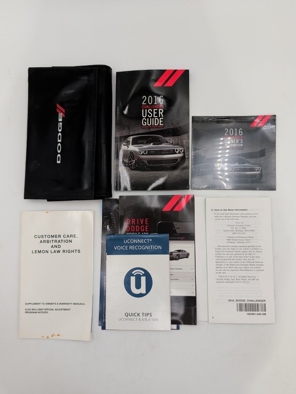 2016 Dodge Challenger Owners Manual with DVD and case