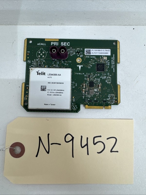 16-20 Tesla S 3 X Y Connectivity LTE modem 1091899-01-G LE940B6-NA N-9452 B133