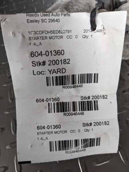 Starter Motor Turbo Fits 13-16 DART 946448