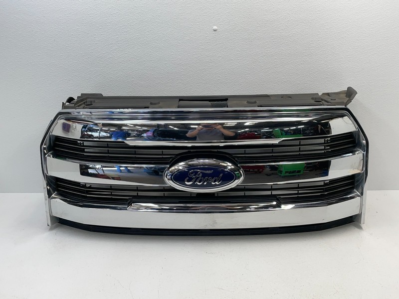 15 16 17 Ford F150 Front Main Grille Cover Trim Panel Chrome W/Emblem 1497 OEM