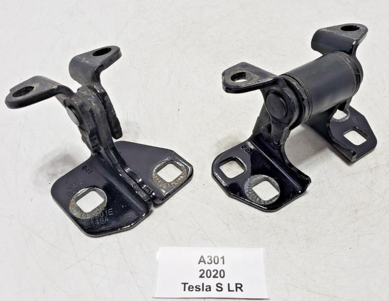 ✅ 12-20 OEM Tesla Model S Rear Right Passenger Door Hinge Upper Lower Black SET